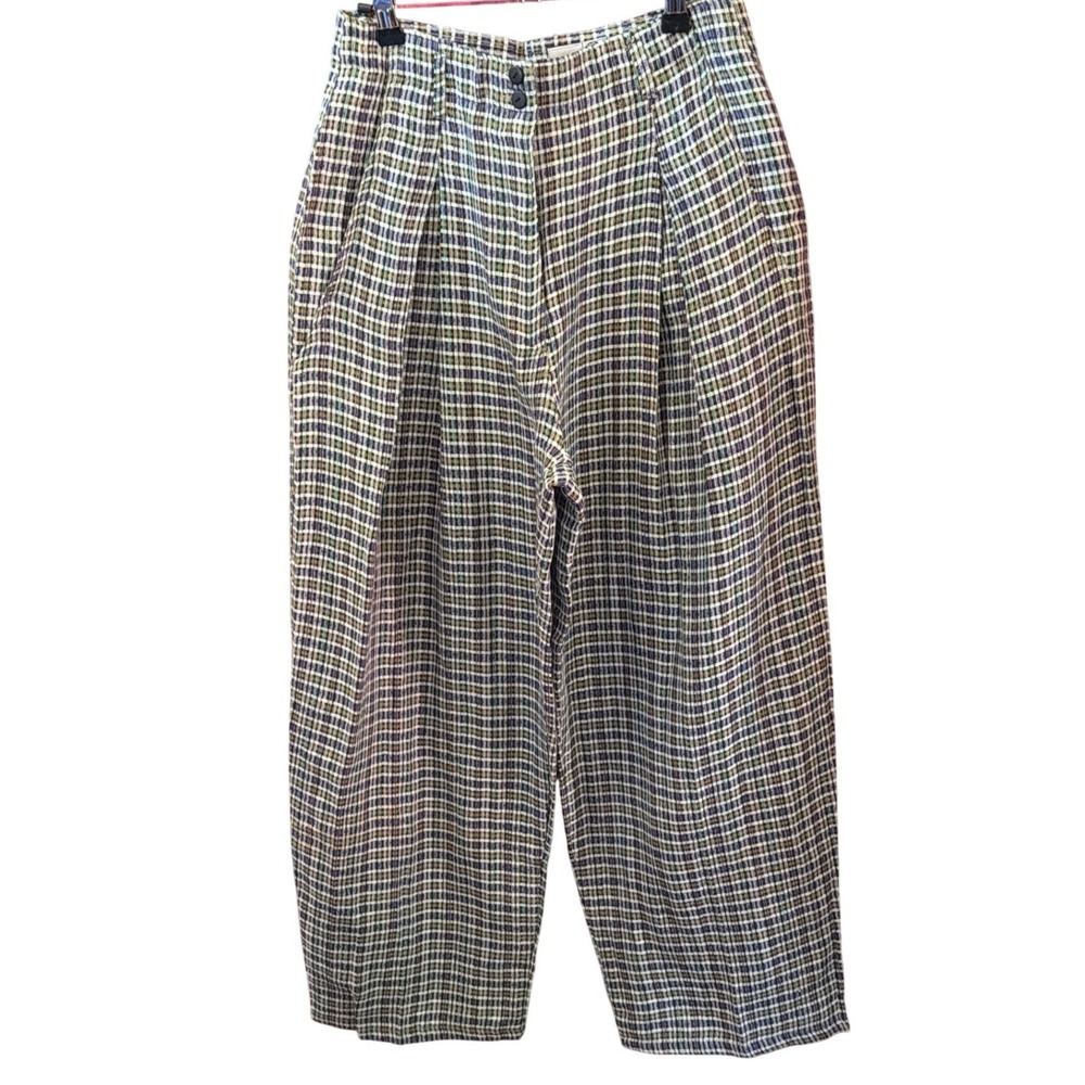 Vintage 90s Euro Dress In Boutique Plaid Barrel Leg Style Pants High Waisted